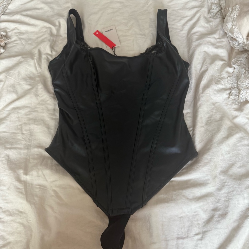 Women’s Black Popilush Bone-in Corset One Piece